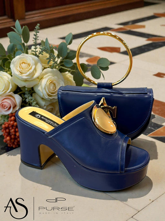 Italian slippers and bag set